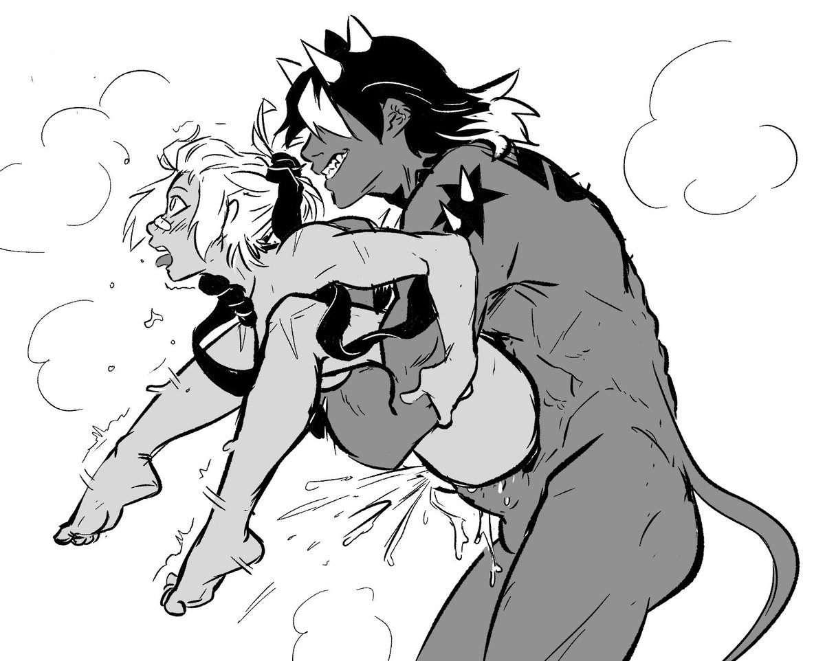 spicymancer's tweet photo. Command Grab: 
A special move that acts as a throw. Command grabs are often much longer range than regular throws and can lead to additional combos or mixups.

OCs Beck and @RoyalsFlesh's Killian. https://t.co/9h9QvCzOby
