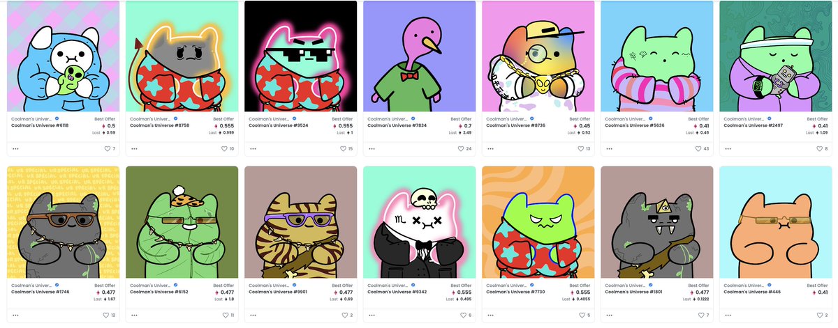 For those who are into web3/NFT's for the long-haul, this is the time to double down on your conviction plays.  For me, that's <a href="/CoolmanUniverse/">Coolman's Universe</a> 
✅Special Vibes
✅Special Vision
✅Special Community
✅Special Artist
✅Special Message