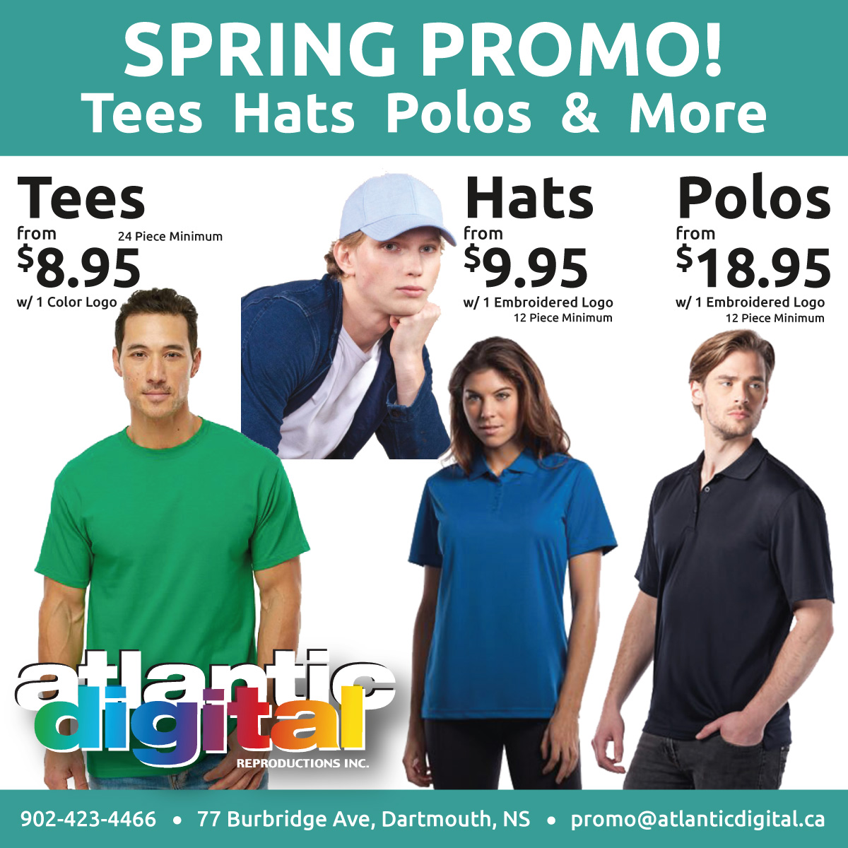 ADRPrint's tweet photo. Spring is here and Atlantic Digital has the Tees, Polos and Hats your crew needs to start the season off right!
#Springwear #apparel #promo #logo #branding #workcrew #staff #outdoors #hardwork #golf https://t.co/pnsn54fL2F