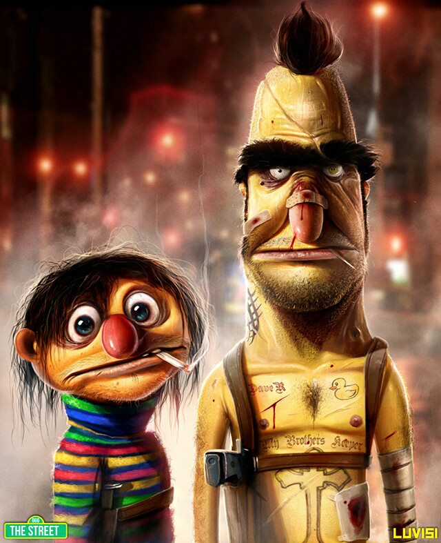 Snugbucket's tweet photo. Bert and Ernie have gone off the rails.... https://t.co/Kep9xnEJkp