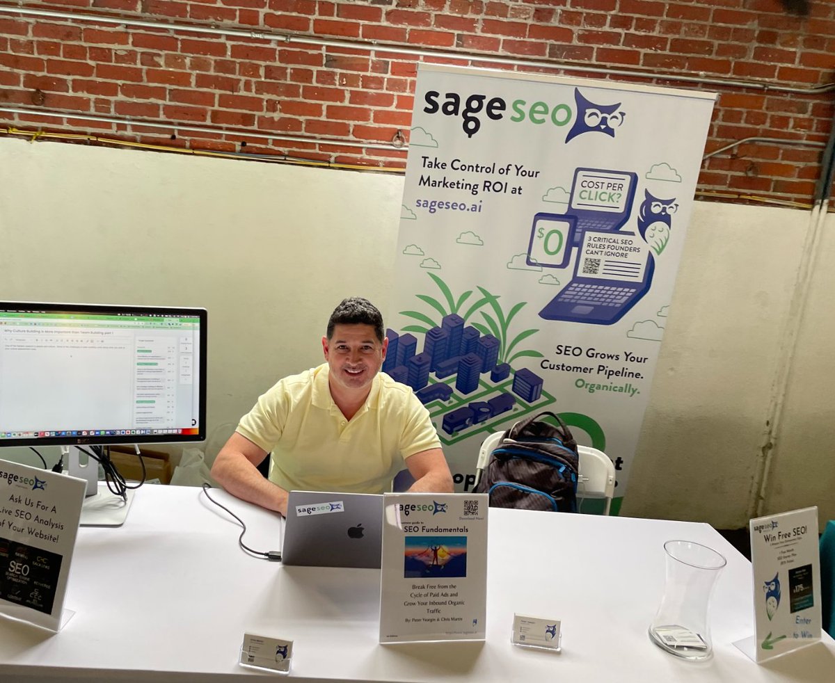sageseoai's tweet photo. Stop by and say hi to our founder @PeterYeargin at the Entrepreneur Expo in Philly - right now! He's there til' 8pm. #PhillyStartupLeaders https://t.co/V82D7CS92k