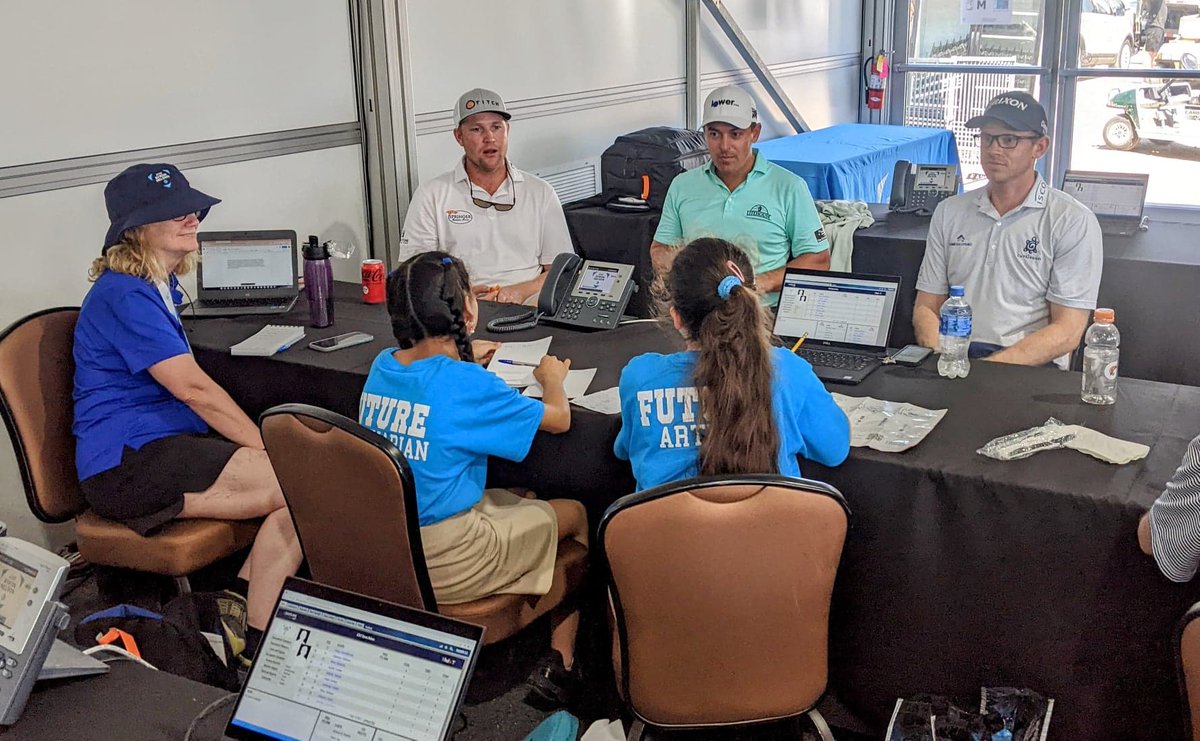 Another reason to love golf: Here's <a href="/htmullinax/">Trey Mullinax</a> <a href="/justinlower_1/">Justin Lower</a> and <a href="/JaredWolfepro/">Jared Wolfe</a> answering questions from local students in the media center @attbyronnelson. 

Q: What are you excited about. 
Lower: Warmer weather ... after last week. :)