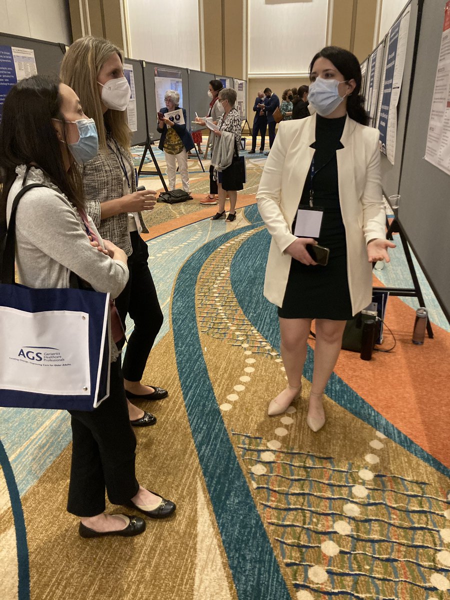 DeprescribeUS's tweet photo. ✨POSTER SESSION✨ Dr. Kaley Hayes @PharmEpi presents the benefits and risks of dose reduction of anticoagulants in frail seniors to Dr. Heather Sakely #DrHeatherSakely &amp; Dr. Anna Hung #DrAnnaHung #USDeN2022Live https://t.co/zsmn08lZMe