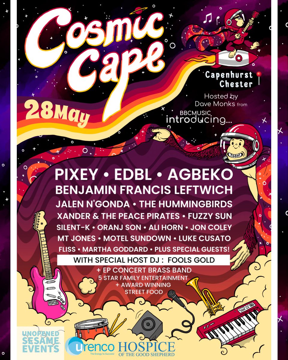 The organisers of @CosmicCapeFest have kindly provided us with a discount to share with you Use the discount code LIVCITY20 to enjoy 20% off any tickets at cosmiccape.co.uk which takes place on 28th May in Chester.