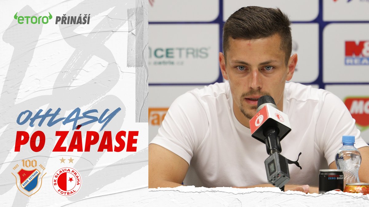 slaviaofficial's tweet photo. 🎙️ | Na pozápasové tiskové konferenci hodnotil dnešní remízové utkání s Baníkem Ostrava záložník Tomáš Holeš. 🗣️ #ovasla
📺 OHLASY ➡️ https://t.co/0uGwUBmO68 https://t.co/EB67ABgrWt