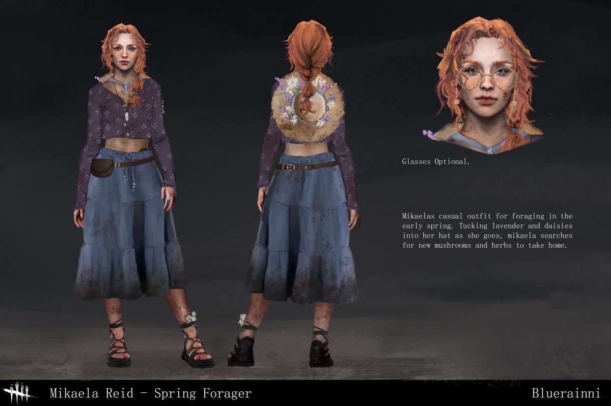 bluerainni's tweet photo. Done an outfit for Mikaela for the dbd cosmetic comp! Clothing is a massive weak spot for me in art so it was fun to challenge myself! #dbd #deadbydaylight #mikaelareid https://t.co/q1ZoXP9uKi