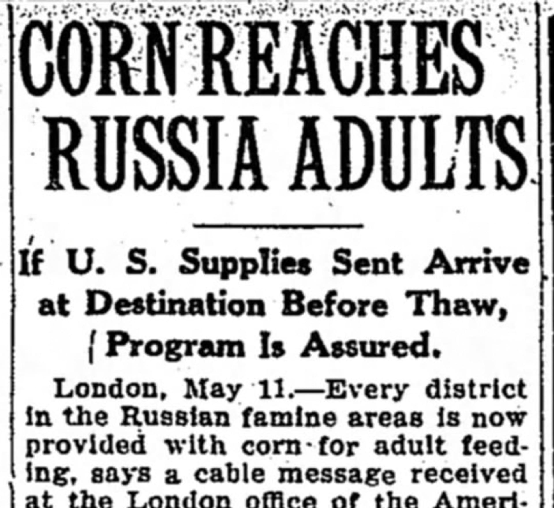 Jon Blackwell (This Day in 1922) on Twitter "May 11, 1922 Enough imported corn has reached