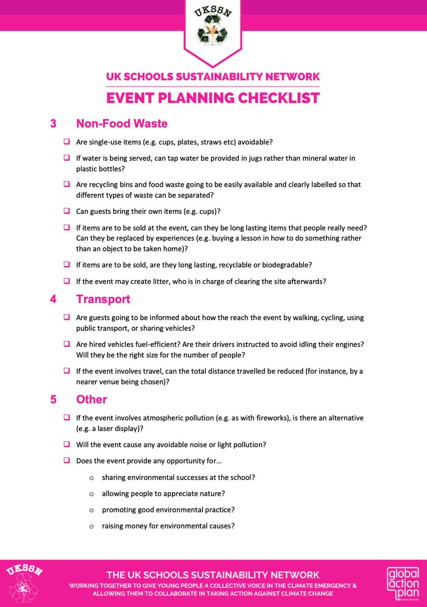 UK Schools Sustainability Network (UKSSN) (@ukschoolssusty) on Twitter photo Check out this handy UKSSN event planning checklist to make any #school events as #sustainable as possible, featuring tips on #Energy, #Food, #Waste & #Transport β‘οΈπ₯β»οΈπ²
Credit to staff & students from <a href="/ldnschoolseco/">London Schools Eco-Network</a> & <a href="/SCJNetwork/">Somerset Climate Justice Network</a>π§πΎβπ€βπ§πΌππ§πΏβπ€βπ§π»
transform-our-world.org/files/ukssn_evβ¦ Check out this handy UKSSN event planning checklist to make any #school events as #sustainable as possible, featuring tips on #Energy, #Food, #Waste & #Transport β‘οΈπ₯β»οΈπ²
Credit to staff & students from <a href="/ldnschoolseco/">London Schools Eco-Network</a> & <a href="/SCJNetwork/">Somerset Climate Justice Network</a>π§πΎβπ€βπ§πΌππ§πΏβπ€βπ§π»
transform-our-world.org/files/ukssn_evβ¦