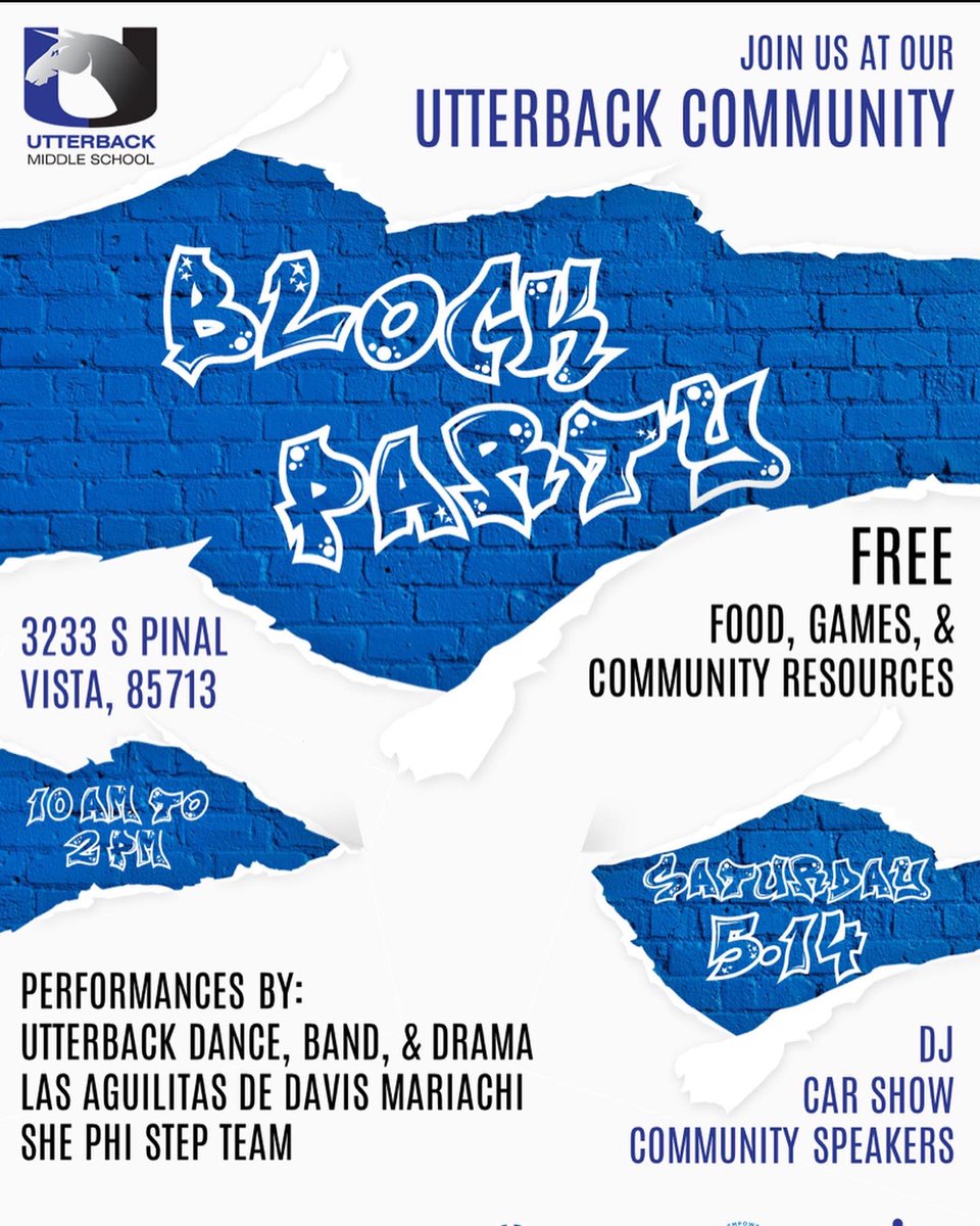 HigherGround_07's tweet photo. 🚨Join us for the Block Party happening this Saturday, May 14th at Restart S.M.A.R.T. Site Utterback Middle school from 10am-2pm.🚨There will be over 30 community resources, games, a DJ,and student performances! The food bank will be there with free meals/produce for everyone! https://t.co/pJtQBjmCFZ