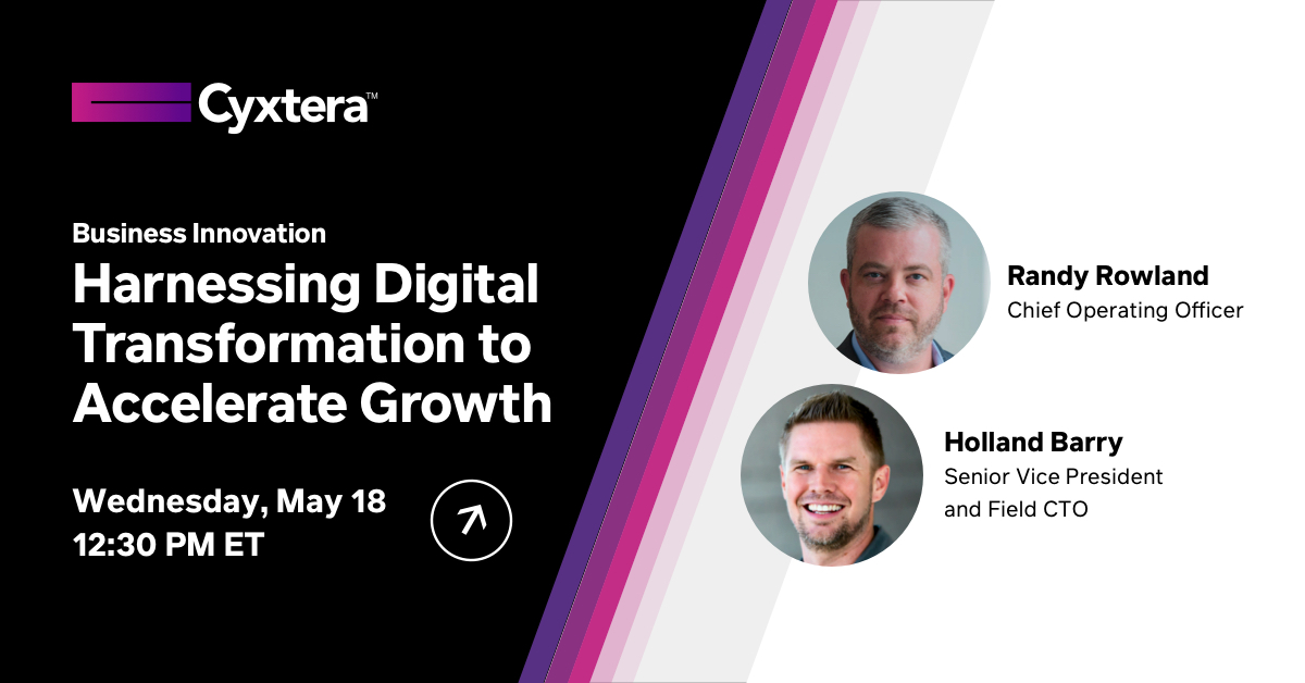 Don't miss Cyxtera's Randy Rowland and Holland Barry on May 18th as they discuss how the unprecedented need for #on-demand capabilities can hinder business growth and look at ways incubation can foster #innovation for businesses of all sizes. Register now! bit.ly/37lBYM4