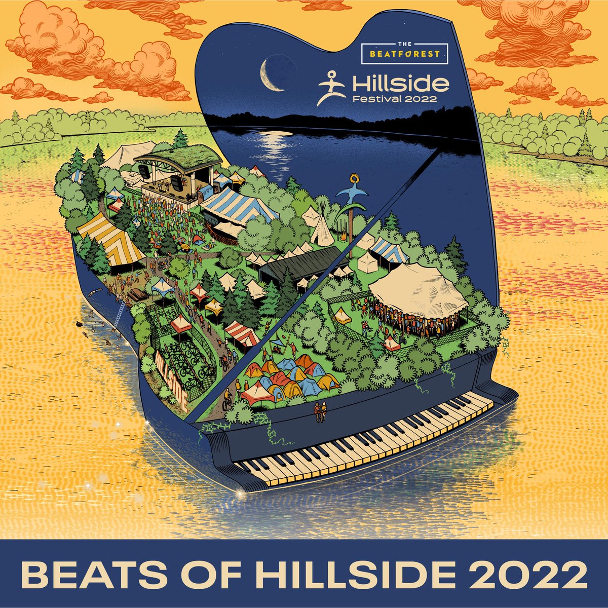 ⚠️ Attention Ontario! @HillsideFest is BACK and better than ever on July 22-24!

To celebrate, <a href="/TheBeatforest/">The Beatforest</a> has launched our annual BEATS OF HILLSIDE Spotify playlist. Listen here 👉 spoti.fi/3ywHuHC

Thanks to cmduffy.com for the artwork! #hillside2022