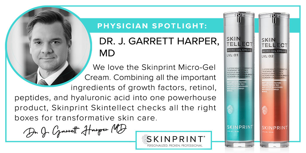 skinprint's tweet photo. Skinprint® is proud to partner with Dr. J. Garrett Harper, MD of Graper Harper Cosmetic Surgery! Dr. Harper proudly provides a safe and comfortable plastic surgery experience to provide an improved self image. Read why Dr. Harper loves Skintellect™ Microgel Cream! https://t.co/WsZo3etGWJ