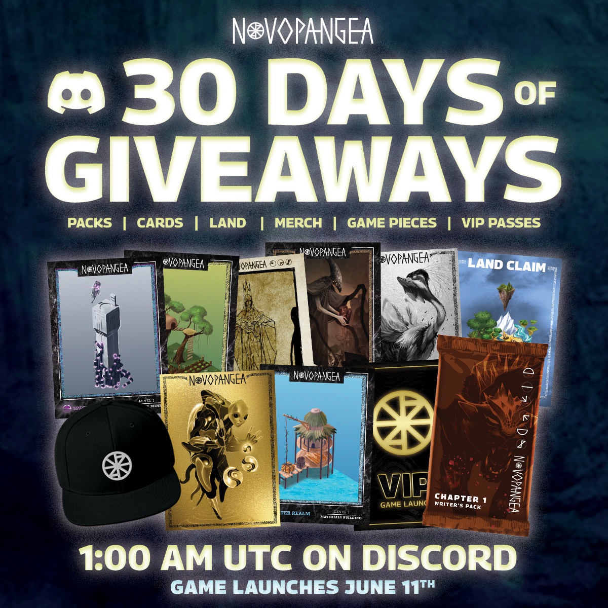 Novopangeaio's tweet photo. 30 DAYS of FREE GIVEAWAYS on our Discord starting TODAY!! 

- RT and Like this Tweet
- Join our Discord to join Giveaway:  https://t.co/mXVptn1uwn https://t.co/8ubK7ERLfS