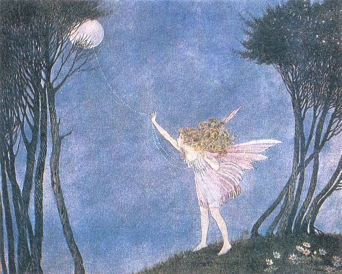 nymphaeria's tweet photo. fairies loving the moon. https://t.co/XgJq0UXgbt