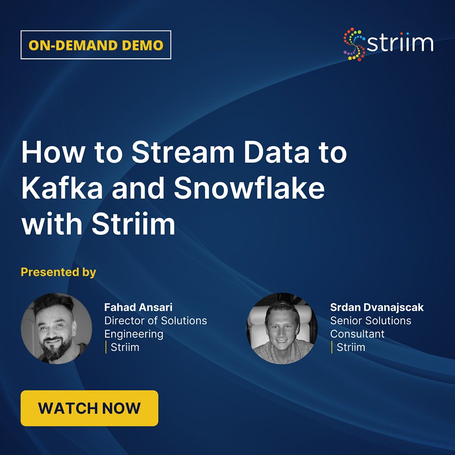 Did you miss our live demo showing you how you can stream data from an Oracle database to Snowflake with Striim?

Great news! It's now available on-demand: okt.to/GSIvfT