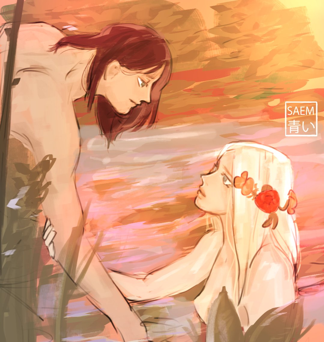 SaemBlue's tweet photo. #erehisuweek2022 DAY 1 : MYTHOLOGY 
Based off of 'Waterhouse Hylas and the Nymphs' Painting. #ヒストリア #エレヒス #erehisu https://t.co/RcpDswpGyb