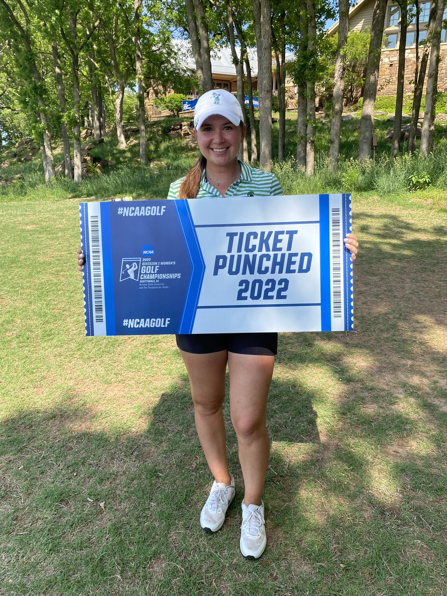 MSU_WGolf's tweet photo. She did it!  Leila Raines eagles the second playoff hole and advances to the NCAA Championships as an individual.  #GoGreen https://t.co/PMBOLg8Fm8