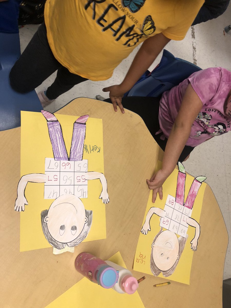 FirstiesFun's tweet image. #ABCountdown C is for Craft Day! We had fun using snap words and vowel teams to make posters for our SOL buddies, then made math people to practice our counting and hundreds chart! #YES_Bulldogs #firstgrade