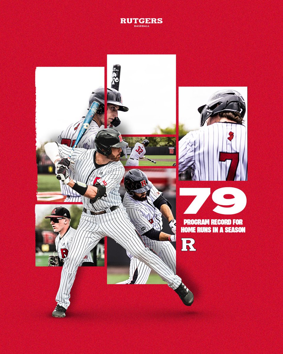 RutgersBaseball's tweet photo. ✔️ The most prolific home run hitting team in program history
✔️ The most prolific strikeout throwing team in program history

Oh, and there's still seven regular season games left. 

Shattering records, but there's plenty more to accomplish 💪

#TCD /// #GoRU https://t.co/9Uhndy8ILf