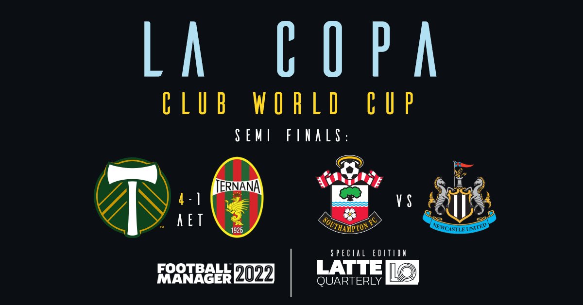 LaCopaLQ's tweet photo. La Copa: Club World Cup 🏆

𝒮𝑒𝓂𝒾 𝐹𝒾𝓃𝒶𝓁 1 result

🇺🇸 Portland Timbers 4-1 Ternana Calcio 🇮🇹 (AET)

@FMEadster secures his place in La Copa's CWC Final against 10-men Ternana Calcio (@youthintake). An extra time win, U-S-A 🇺🇸🙌🏻 https://t.co/FP8GVcDMST