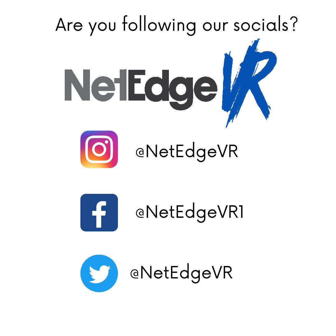 NetEdgeVR's tweet photo. obviously if you are seeing this you are on one of our socials  - but do you know how to find us on other platforms? Go give us a like, subscribe or follow and feel free to share with your friends. https://t.co/RrbVubnYCG