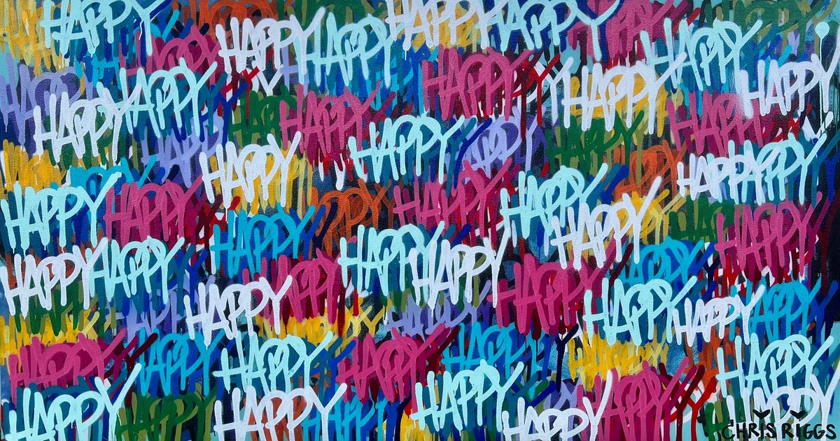 RiggsArt's tweet photo. Excited to share this item from my #etsy shop: Happy 60 x 111 inches contemporary unframed modern large acrylic spray paint on canvas painting 2022 by Chris Riggs free shipping https://t.co/2WMQBaP6EQ https://t.co/L1x0GNyPKv