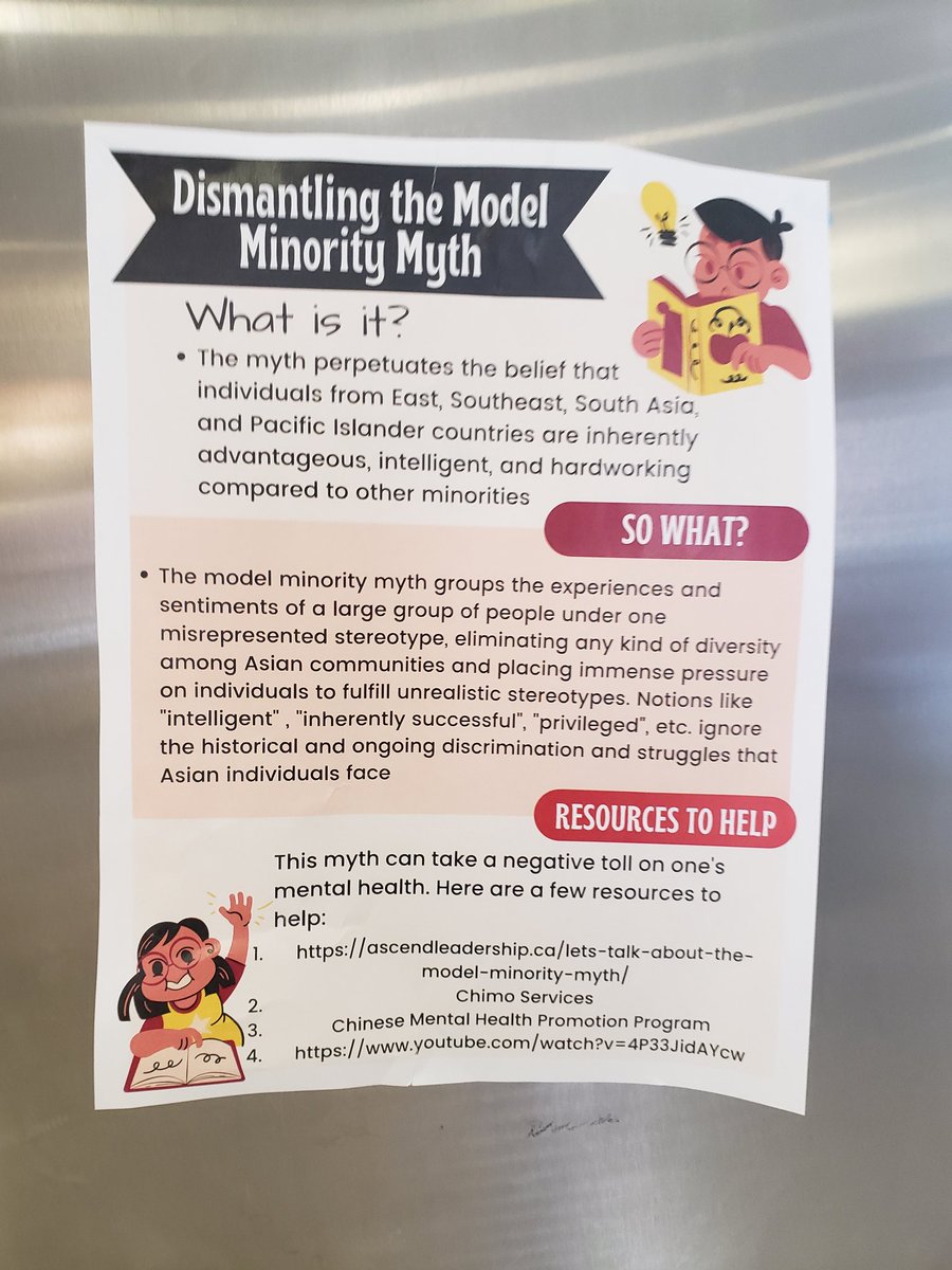 WesternRedhawks's tweet photo. Dismantling the Model Minority myth for Asian Heritage month. WCHS student leadership and vision helped us focus on a topic of importance for the month of May. #wearecbe @yyCBEdu #DARC #studentvoice #topicsthatmatter #mentalhealthsupport https://t.co/jEJMzfL1Wx