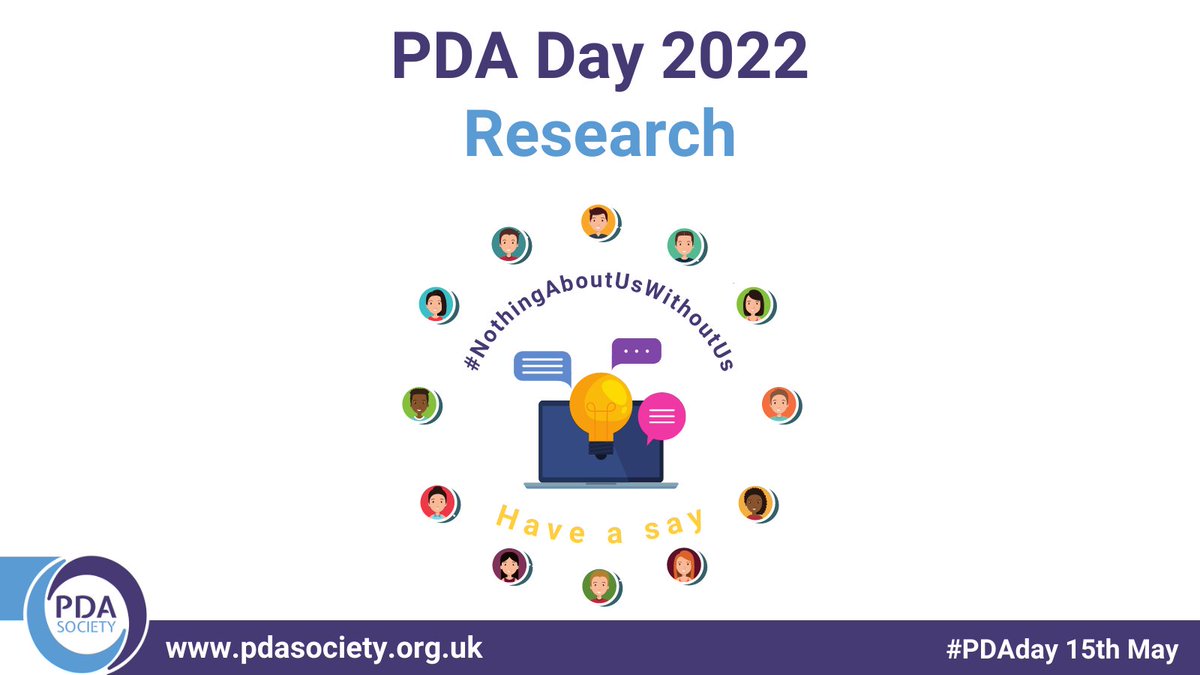 Happy #PDAday 🐼 This year our focus is on research which is key to changing policy &amp; practice and reducing the postcode lottery that surrounds #PDA.

There's lots to come today including our PDA research consultation survey launch. Here's more info: pdasociety.org.uk/pda-day-2022-n…