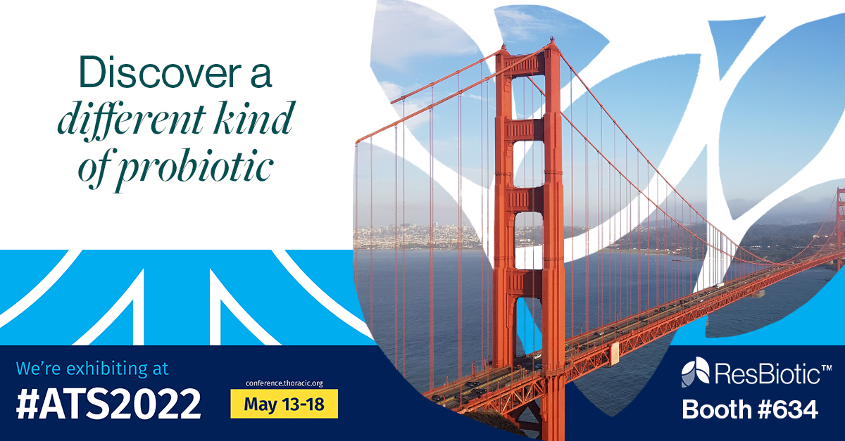 resbiotic's tweet photo. The ResBiotic team is exhibiting at #ATS2022! Find us at booth #634 to learn more about #ResBiotic, including the research that started it all at the University of Alabama at Birmingham &amp; the latest clinical studies on #resB Lung Support.

@atscommunity @CVivekLaL @maggie_belshe https://t.co/RLUyx8ZnCx