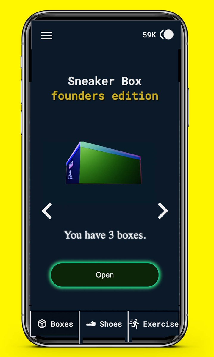 As per popular request, let us present the first sneak peek into the upcoming app that we will be releasing by end of the month!

Make sure you have your founder's edition sneaker boxes handy when it finally happens!

#MoveToEarn #Move2Earn #GMT #M2E
