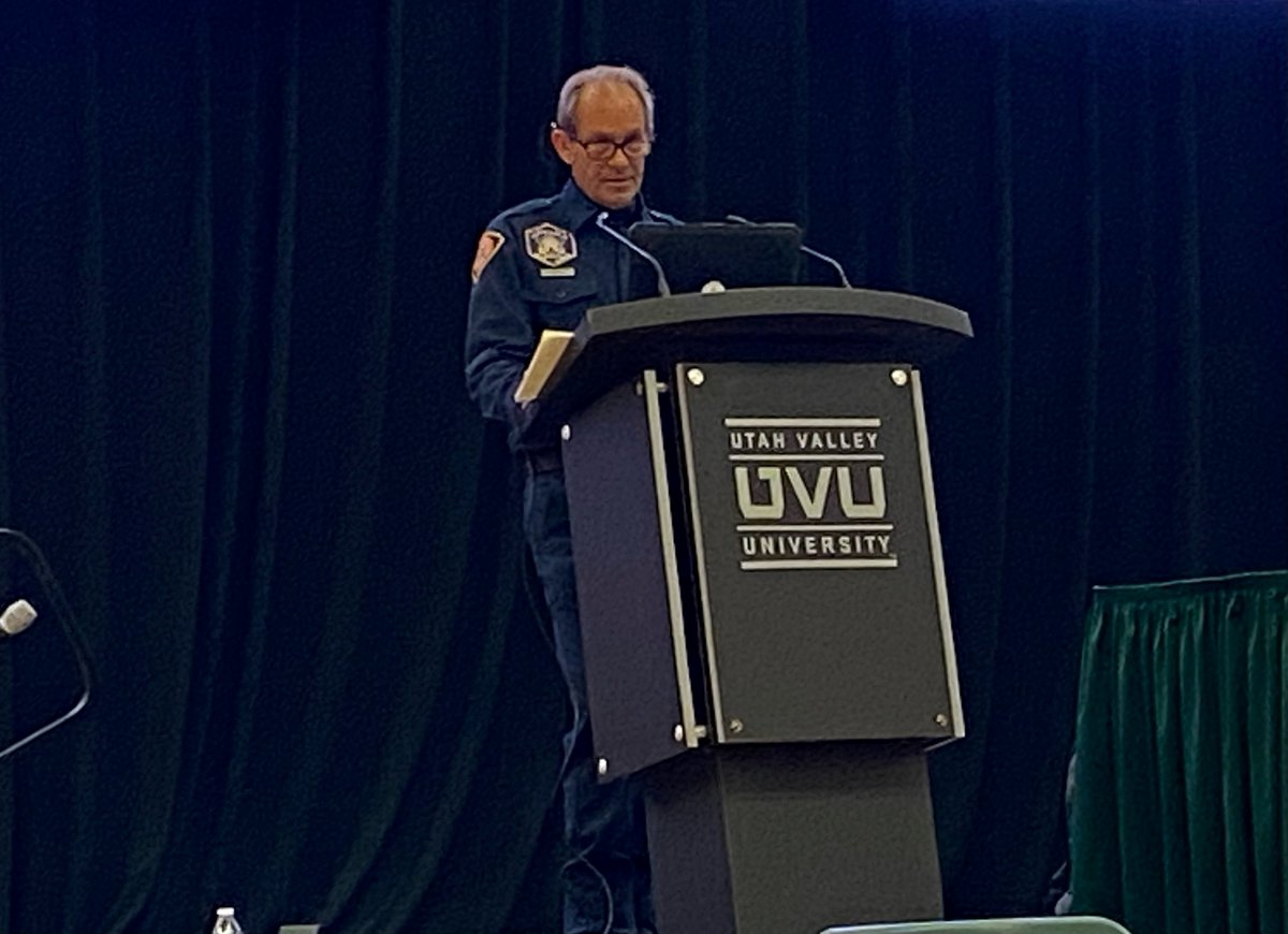 ut_firefighters's tweet photo. President Tidrow of the PFFU presenting at the Public Safety Behavioral Health/ Mental Health conference at Utah Valley University. https://t.co/Oq4V2vdo5c