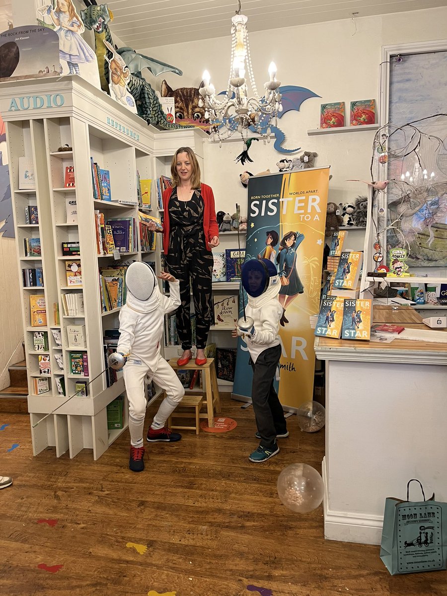 niclore's tweet photo. My lovely friend and former Olympic fencer @itsmeEloise has written a brilliant thriller for kids, Sister to a Star, set in Hollywood with lots of fencing, of course.🤺 Recommended for Year 4+. Main downside is my son now thinks he is an expert fencer based on reading it alone. https://t.co/xmLtiwTpvi
