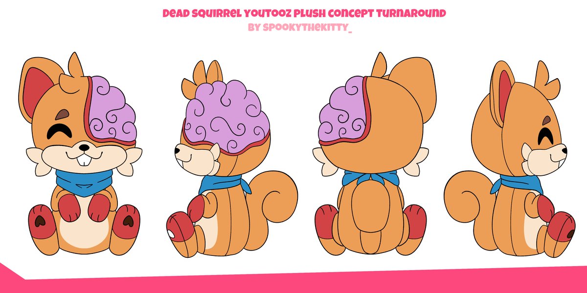 spookythekitty_'s tweet photo. Made this little @DeadSquirrelLiv plush concept turnaround. It's also kind of a redraw of my old sit plush concept I made for him sometime last year.

#deadsquirrel #deadsquirrelfanart #youtooz @youtooz https://t.co/Yr5EQzZS38