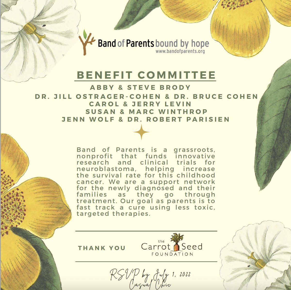Wolf_Jenn's tweet photo. Please join @RobertLParisien and me for @BandofParents' "Hope in the Hamptons", our annual summer benefit for pediatric cancer research. We hope to see you there! #curecancer 
With gratitude, 
Jenn &amp; Robert 
https://t.co/hNu37GvsVv https://t.co/82rYO4krYE