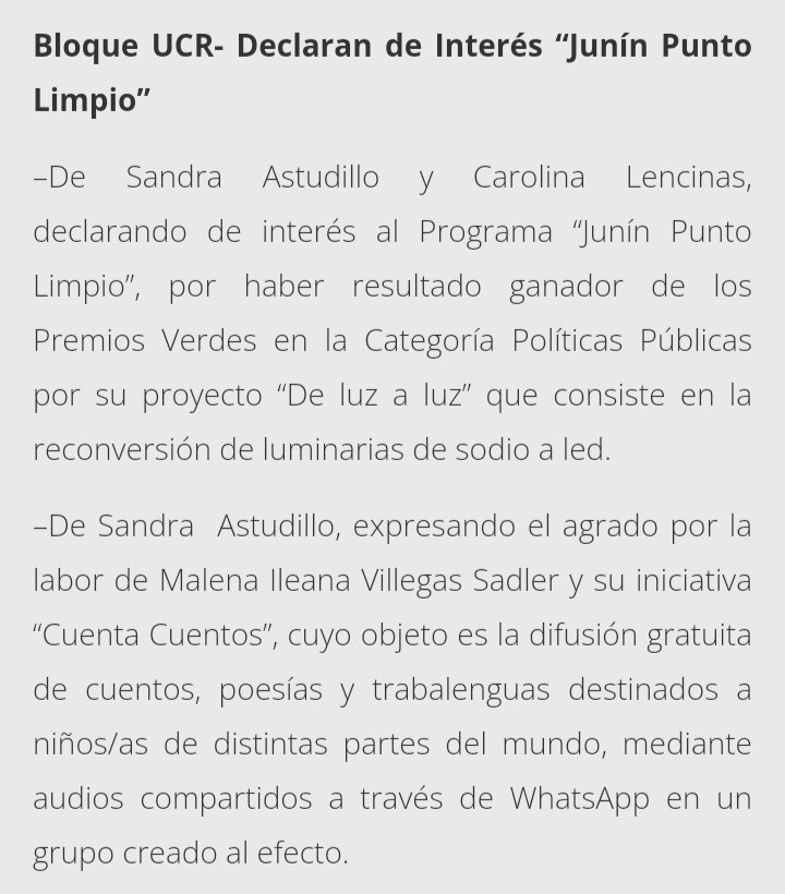 ucrdiputadosmza's tweet photo. #MiércolesDeSesión
Distintos proyectos de Resolución y Declaración fueron aprobados hoy en Diputados Mendoza. https://t.co/VJ8wt8ikAC