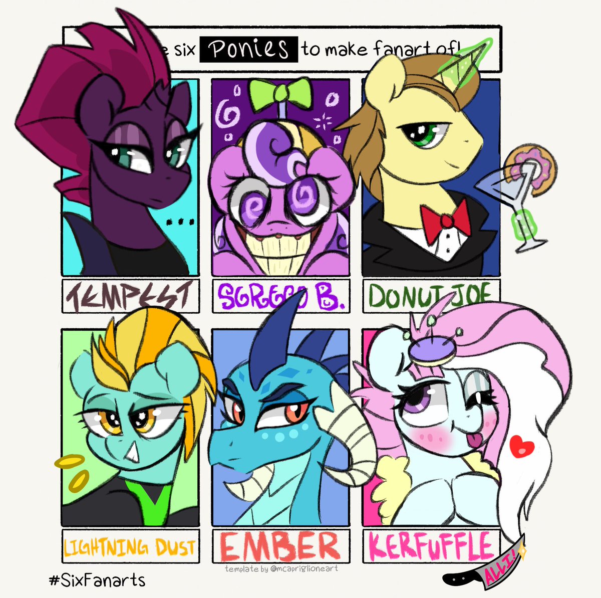 AlliCoot's tweet photo. Here they are! I had a blast actually finishing this… thank you to those who suggested!💖

#SixFanarts #mlp #mylittlepony https://t.co/xIsLGnvA9x