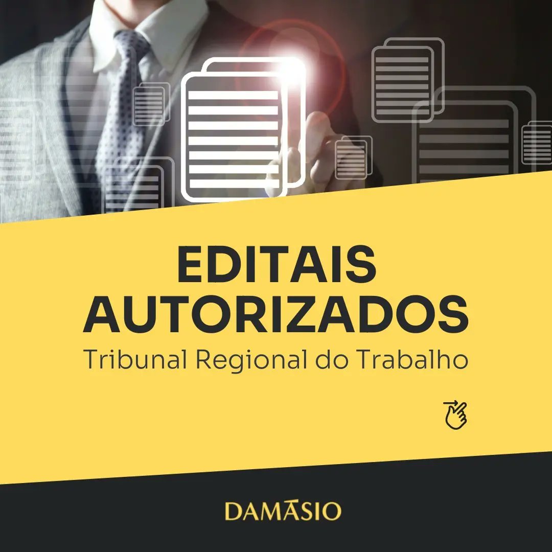 Damasio_Udi's tweet photo. Está aberta a "temporada" dos editais dos TRTs. 
 
São ao todo 14 edital autorizados. 
 
Dica, você já pode começar os estudos, pois os editais são para 2022 e 2023. 
 
#trt #concursopublico #carreirajuridica #tribunaldotrabalho  ⬇ https://t.co/IBkp5PHhZb