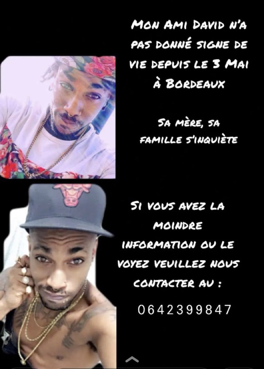 moumousspfc's tweet photo. Bonjour , notre ami David a disparu depuis plusieurs jours . Sa mère et nous mêmes sommes très inquiets . 
Pouvez partager svp et si vous avez des infos n’hésitez pas à en faire part . https://t.co/MYuSjvhtzy