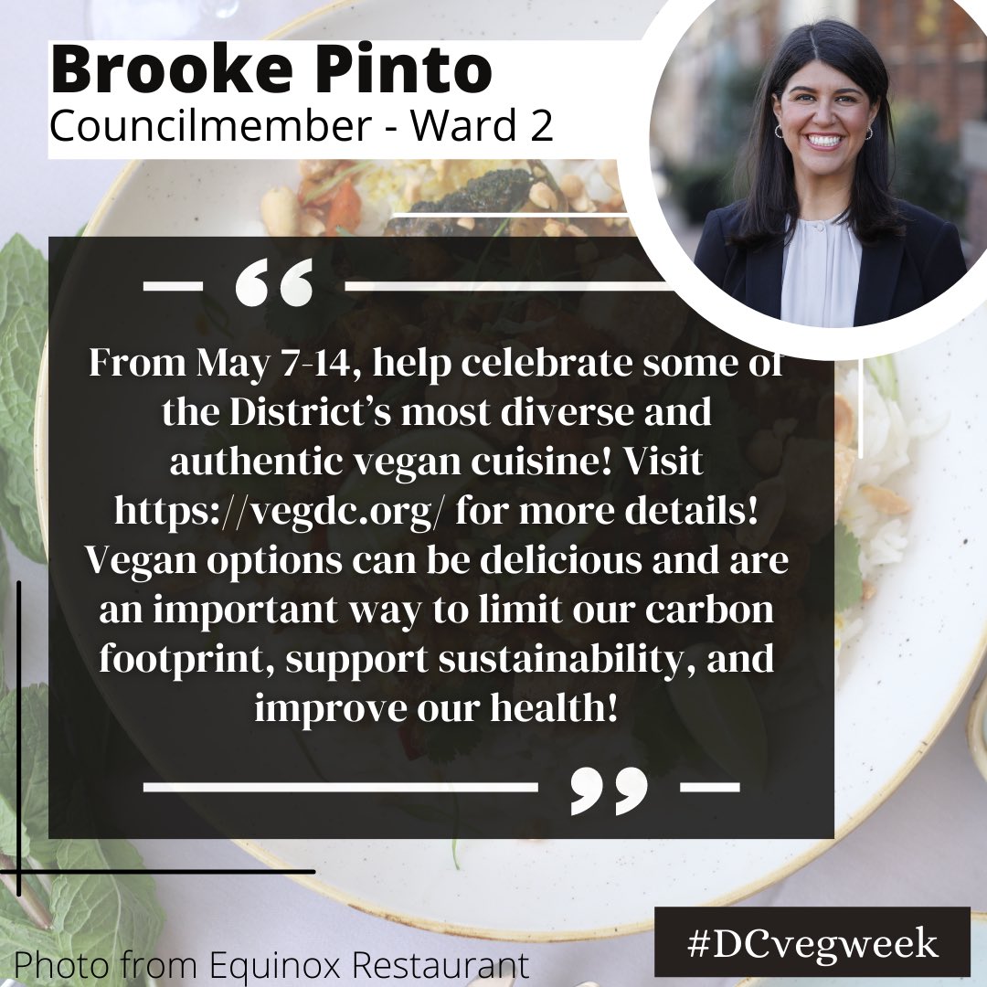 DCvegweek's tweet photo. So grateful to have this take on #DCvegweek from Councilmember @brookepintodc https://t.co/Vm47BqJqZc