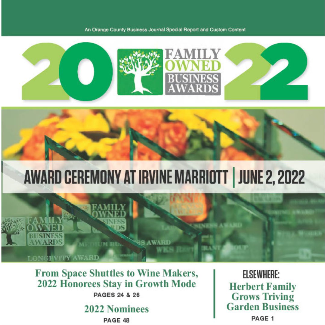 The 2022 OCBJ Family-Owned Business nominees are out! Check out all of the wonderful OC businesses that are keeping it in the family.

ocbj.com/supplements/

#orangecounty #familyowned #ocbjfob2022 #event #business