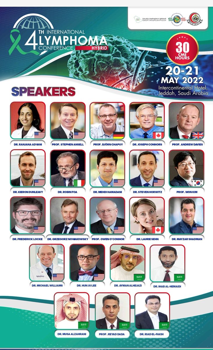 LymphomaVirtual's tweet photo. The 4th International Lymphoma Conference is back to physical. Hurry and register now for FREE with 30 CME hours. https://t.co/ihWGLLsvpx
Date: 20-21 May 2022
Venue: Intercontinental Hotel, Jeddah https://t.co/CpPVFuZUjN