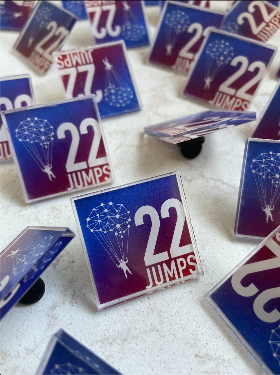22jumps's tweet photo. We're loving our new pins! Yours with any donation to https://t.co/YSB1atYYw2 until 5/28! ๐ง Support #TBI research and spread #VeteranSuicide awareness. PM us for fulfillment. #ParachutingWithPurpose #22Jumps #TBI #SuicideAwareness #military #TwinFalls #BASEJumping https://t.co/VAPcZToSTV
