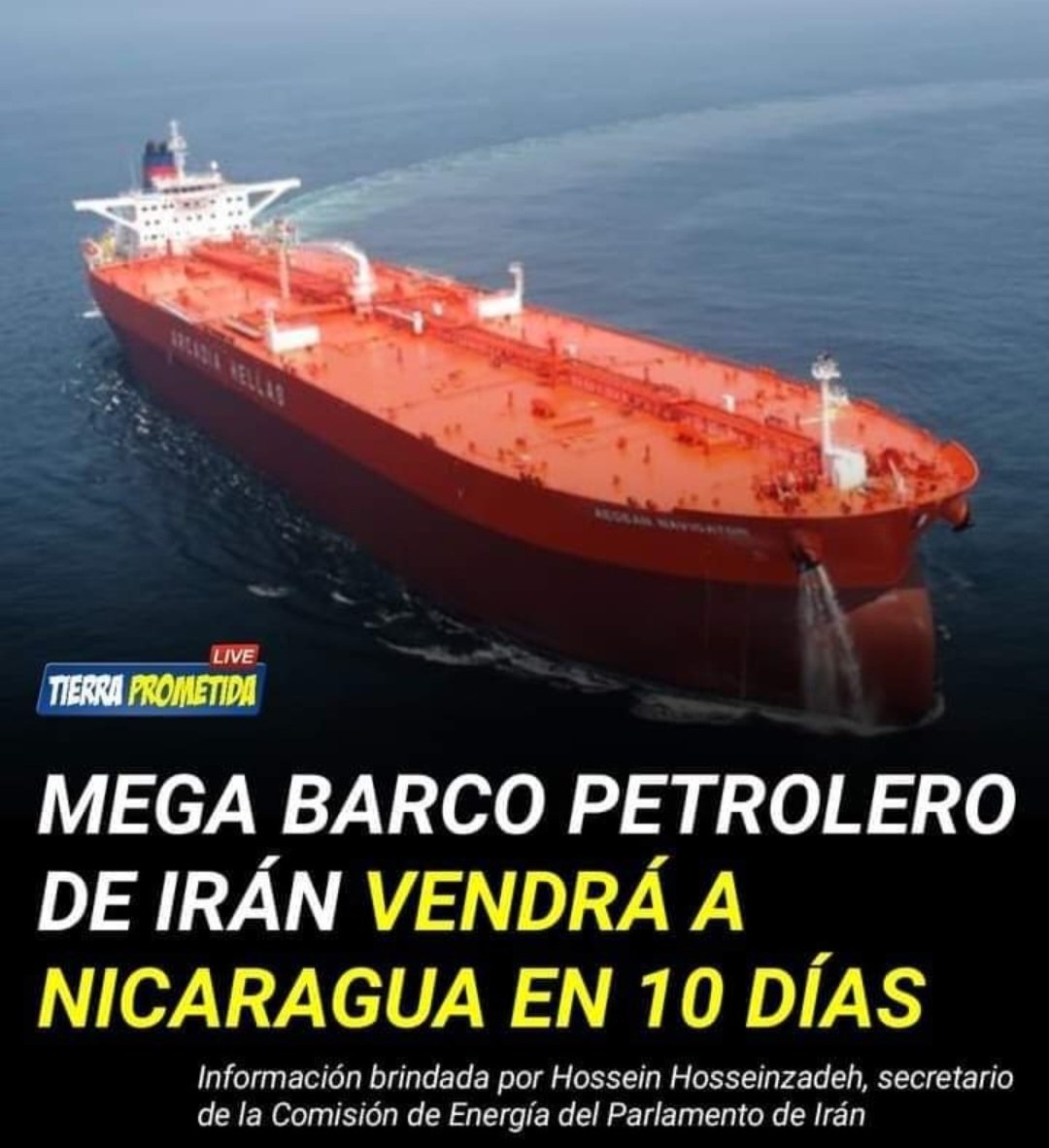 Según los acuerdos firmados como cooperación entre los países, en 10 días  se estará  recibiendo Mega barco  petrolero procedente de Irán. 
#VictoriasDeLaPaz