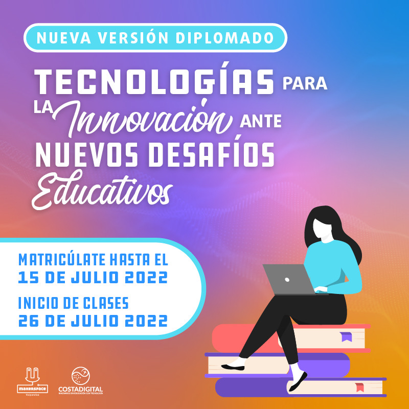 MakerspacePUCV's tweet photo. #Diplomado 🚀| ¿Eres profesor o profesora y quieres aprender herramientas de innovación en el aula? Este es tu momento 🤩

🗓Matrículas hasta el 15 de julio del 2022 
Más info en https://t.co/E5Amt2XUTp

#Diplomado #EducacionContinua #PUCV #Innovacion https://t.co/VAicneCk9v