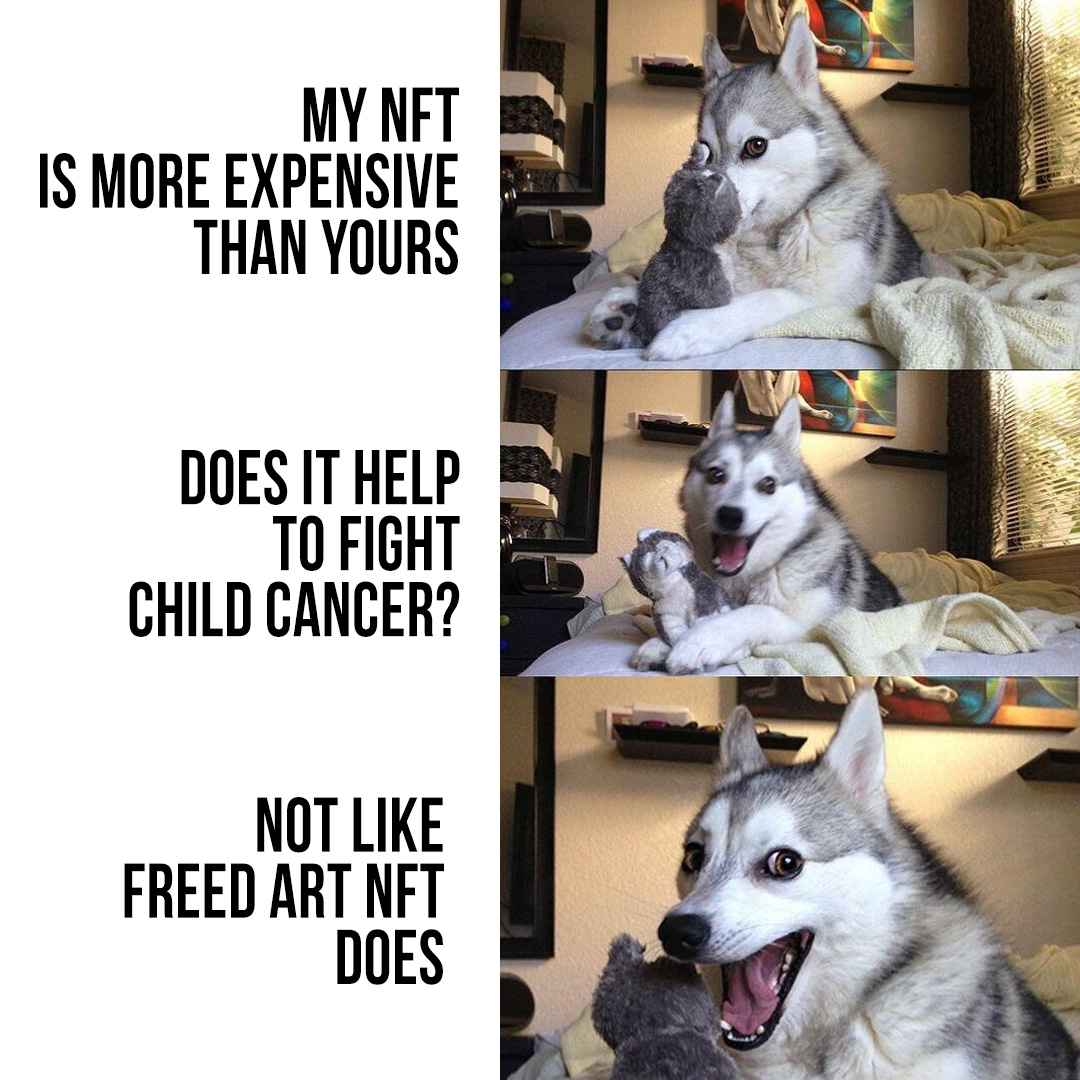 ludoliaplay's tweet photo. Help us to help more. Join #FreedArt #NFT collection and help us to provide #chemotherapy for children in need https://t.co/ZGhOGxHj7q