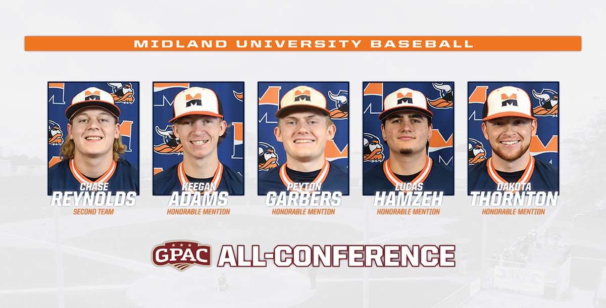 Midland_Sports's tweet photo. Baseball: All-GPAC Baseball Teams Announced; Five Warriors Earn Honors
(@MidlandU_BSB) - https://t.co/DnL6NTYE1J https://t.co/QiYLR2kdNr