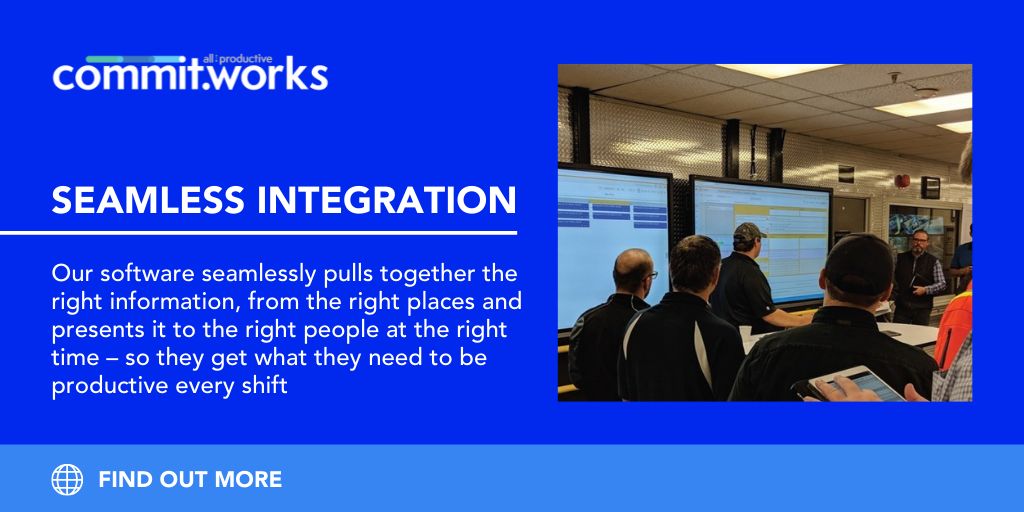 CommitWorks's tweet photo. Our #software integrates people with processes and #technology to make integrated #frontline work #management possible. Our software solves the last mile, connecting #IT &amp; #OT systems with frontline teams. Discover more > https://t.co/Y8EjFxS58B

#Mining #Integration #CommitWorks https://t.co/ER4nXkFldx