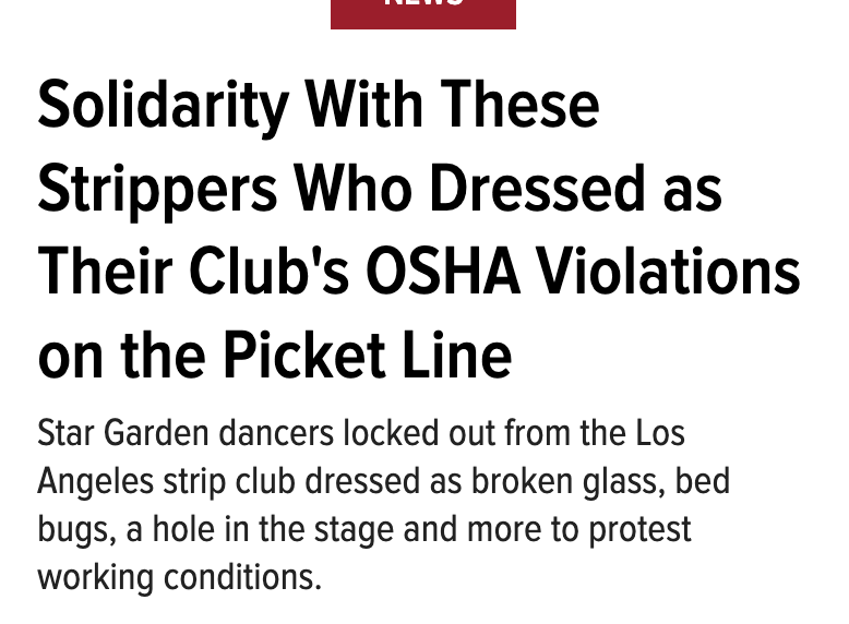 PplsCityCouncil's tweet photo. 🚨 STRIPPERS STRIKE THREAD 🚨

Los Angeles, were you aware of this very important labor and human rights issue happening in this city?
 
In March, dancers walked off the job at Star Garden, a local strip club, launching @stripstrikenoho

First off, donate: https://t.co/0oGP47iC9m https://t.co/q2pUabL4cK