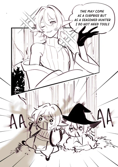 2 elves doing silly elf things (from 2 different RPs) 