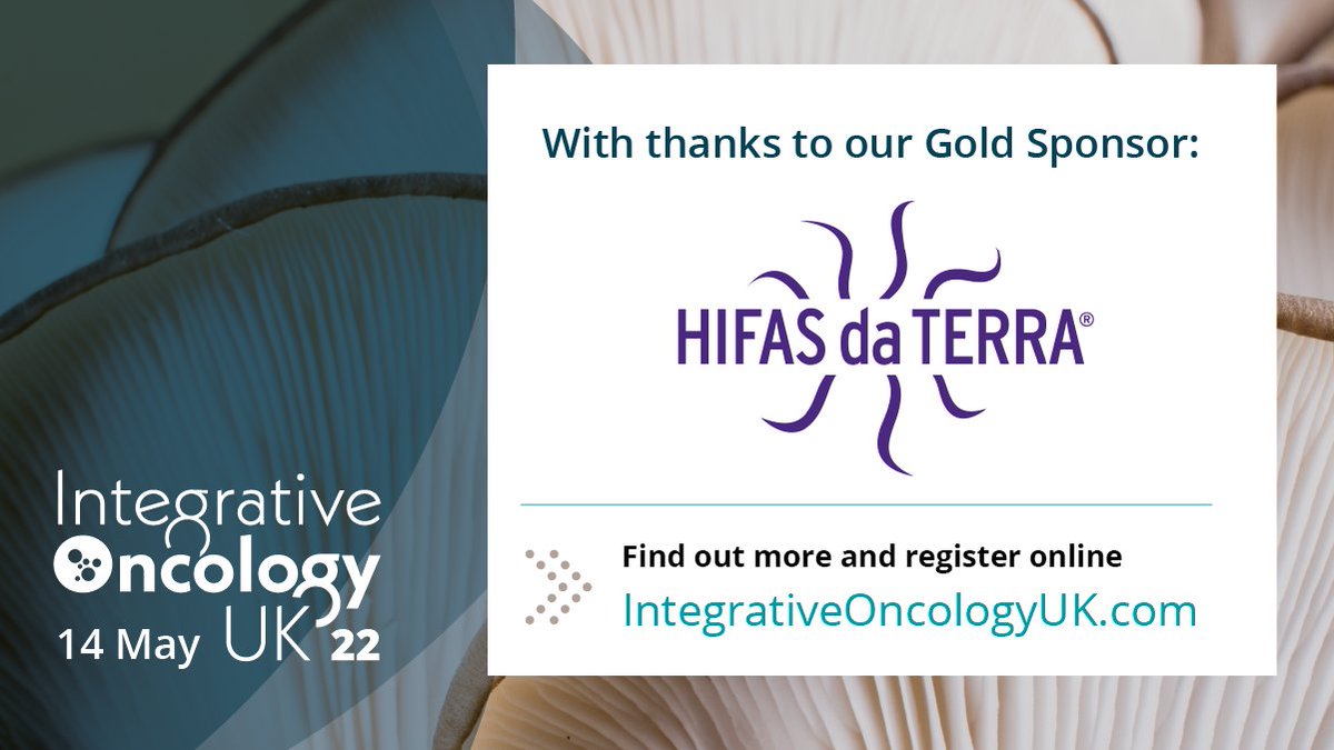 With thanks to our silver sponsor <a href="/HifasdaTerraUK/">Hifas da Terra UK 🇬🇧</a> a Spanish Multinational biotechnology company focused on research &amp; innovation in the development of nutraceuticals from certified organic #medicinalmushrooms Find out more bit.ly/IOUK21 #mycotherapy #integrativeoncology